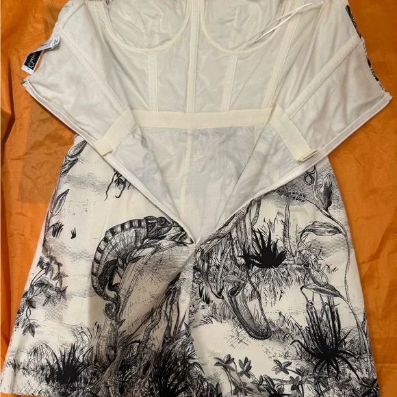Dior Black and White Graphic Print jumpsuit shorts - Picture 4 of 7